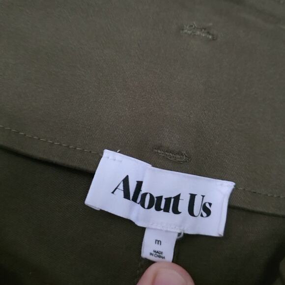 High Rise Tapered Pants Womens M/28 Waist Olive Green Boho Retro Army Y2K - Picture 5 of 9